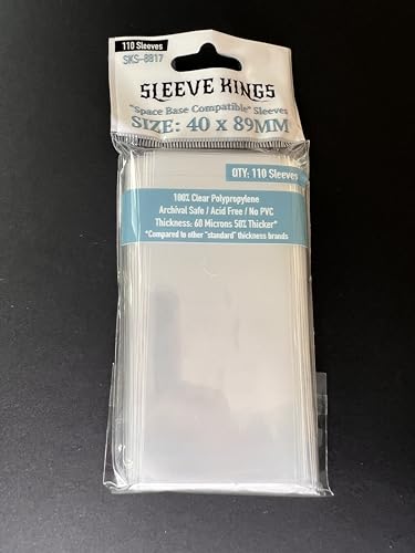 Sleeve Kings Space Base Compatible Sleeves (40x89mm) - 110 Pack, 60 Microns