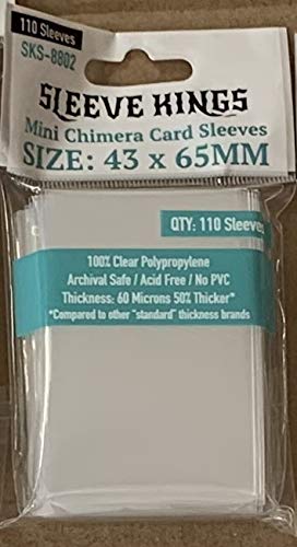 Sleeve Kings Mini Chimera Card Sleeves (43x65mm) - 110 Pack, 60 Microns