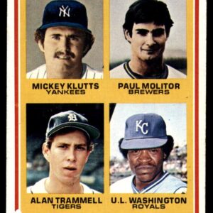 1978 Topps #707 Mickey Klutts/Paul Molitor/Alan Trammell/U.L. Washington Rookie Shortstops NM-MT RC Rookie New York Yankees/Milwaukee Brewers/Detroit Tigers/Kansas City Royals Baseball