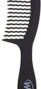 Wet Brush Detangling Comb, Black - Wide Tooth Hair Detangler with WaveTooth Design that Gently and Glides Through Tangles - Brush Throough Conditioner and Hair Masks - Gentle On Scalp and Pain-Free