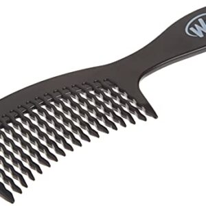 Wet Brush Detangling Comb, Black - Wide Tooth Hair Detangler with WaveTooth Design that Gently and Glides Through Tangles - Brush Throough Conditioner and Hair Masks - Gentle On Scalp and Pain-Free