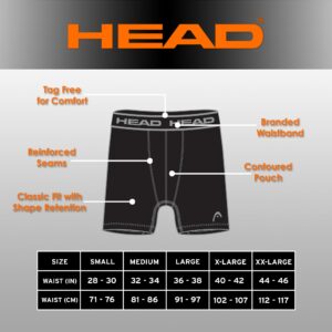 HEAD Mens Boxer Briefs -Performance or Cotton Stretch 12-Pack Tagless Medium