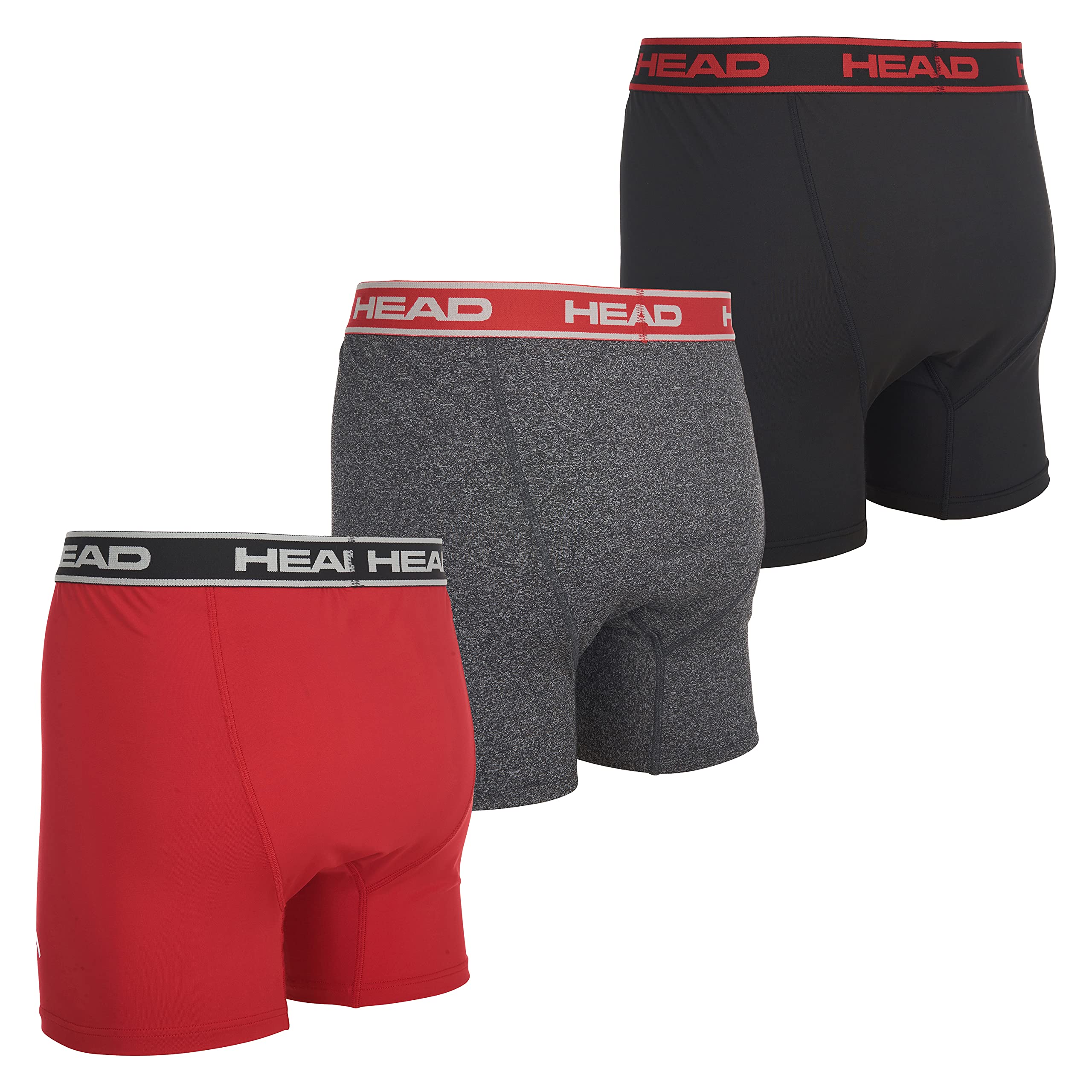 HEAD Mens Boxer Briefs -Performance or Cotton Stretch 12-Pack Tagless Medium