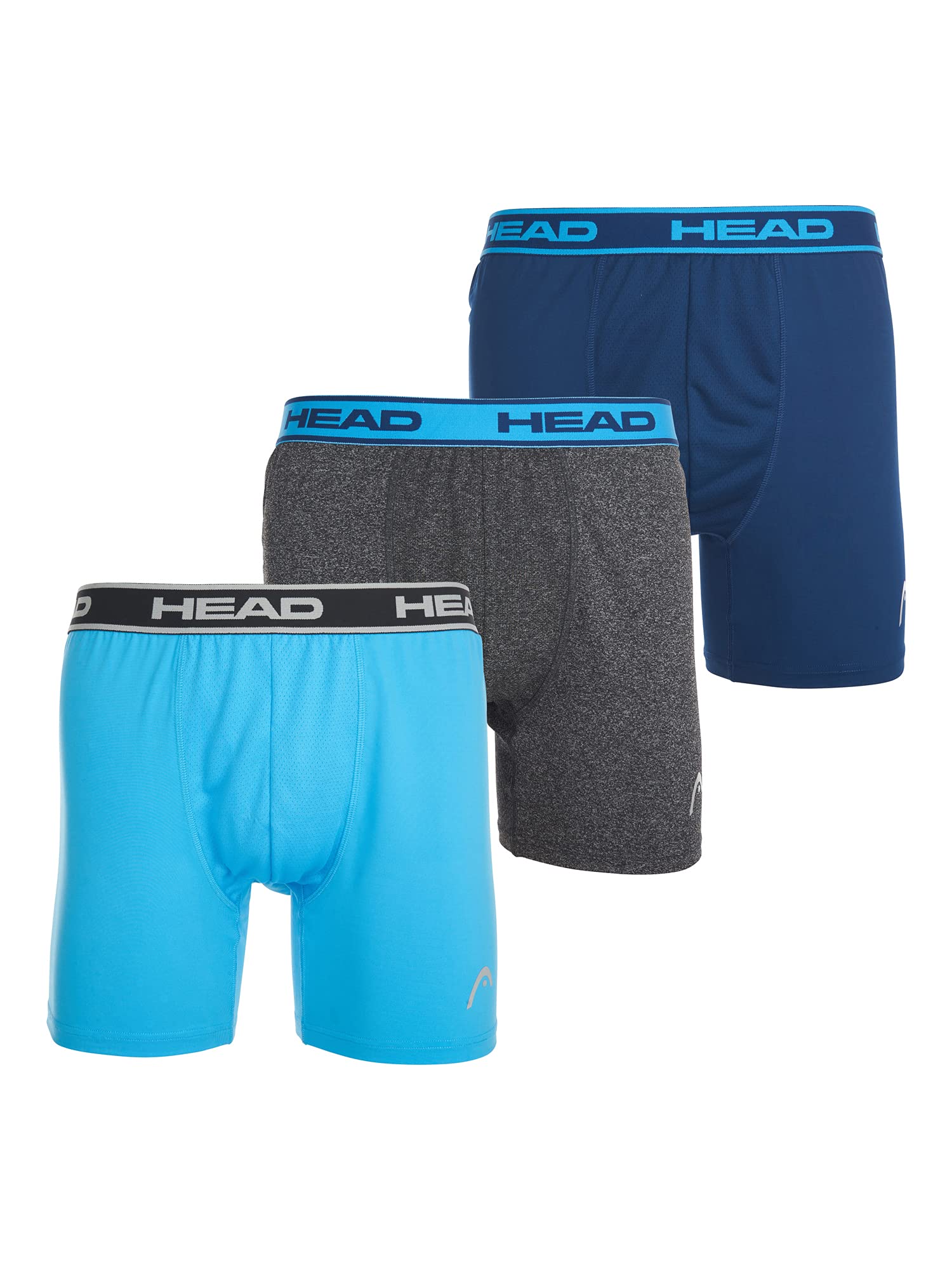 HEAD Mens Boxer Briefs -Performance or Cotton Stretch 12-Pack Tagless Medium