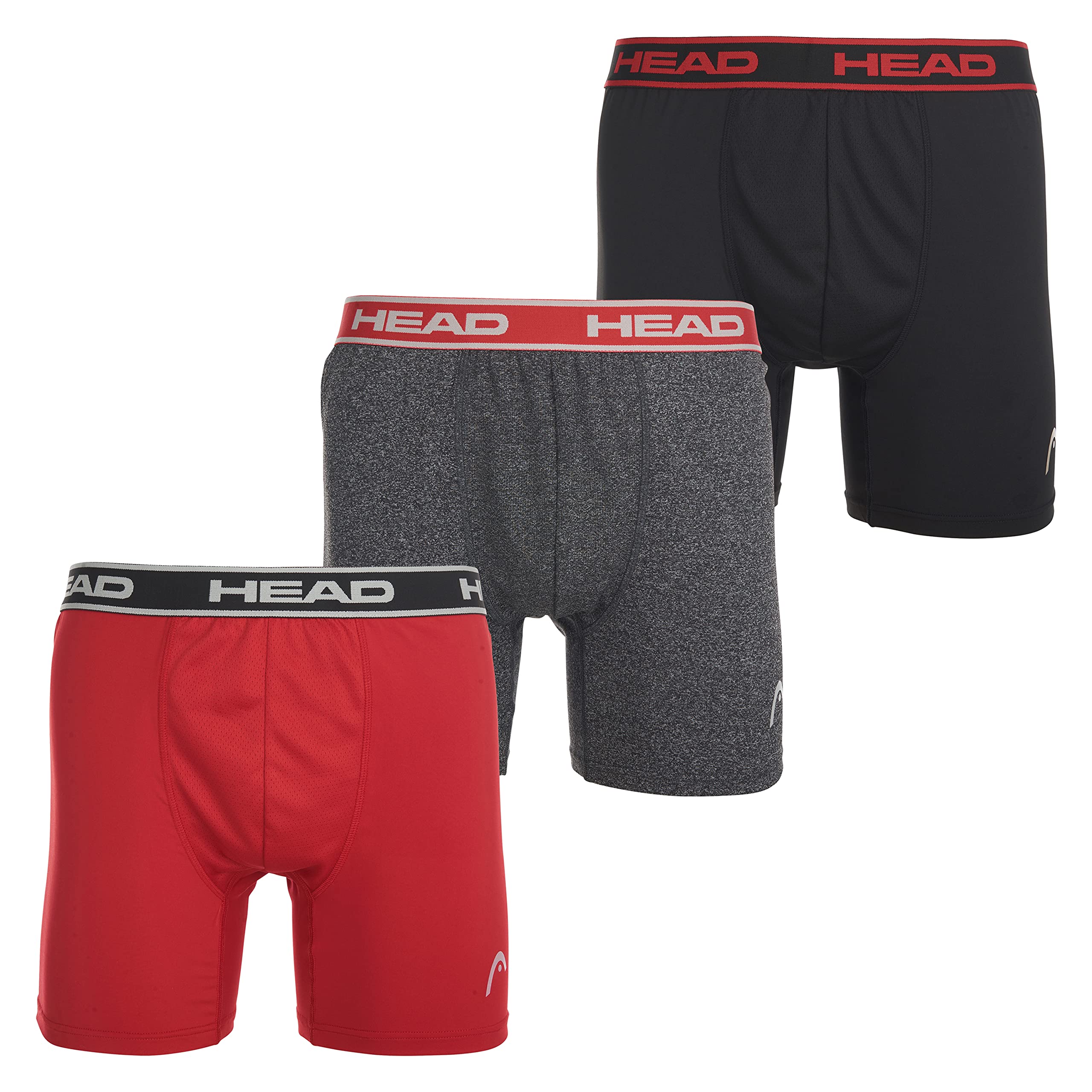 HEAD Mens Boxer Briefs -Performance or Cotton Stretch 12-Pack Tagless Medium