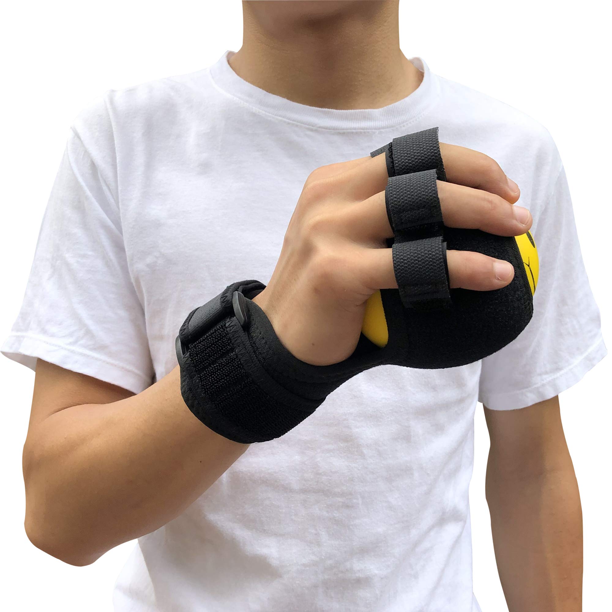 Jeelathy Anti-Spasticity Ball Splint & Finger Posture Corrector for Stroke Hand, Functional Split-fingered Hand Wrist Support, Orthosis Rehabilitation For Impairment/Hemiplegia/Stiff Fingers