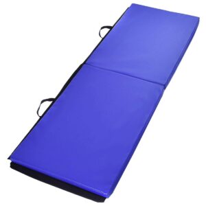 nightcore 2’’ thick tri-fold exercise mat, gymnastics panel mats with pu leather, lightweight anti-tear tumbling mat, carrying handles for mma, stretching, aerobics, core workouts, home fitness