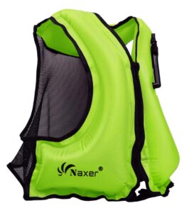 naxer inflatable buoyancy jackets vests for adults kayak kayaking suit 90-200 lbs easy snorkeling swimming boating paddleboarding water sports