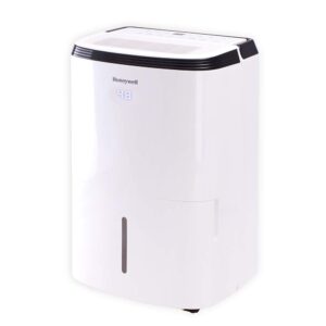 honeywell 50 pint dehumidifier for apartment and basement, 115v, dehumidifiers for home and rooms up to 3500 sq. ft. with energy star rating, mirage display, washable filter, and change filter alert