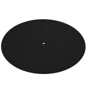 1pcs ultra-thin turntable slipmat, anti-static flat record pad mat for keeping the disc clean, made of soft material, black