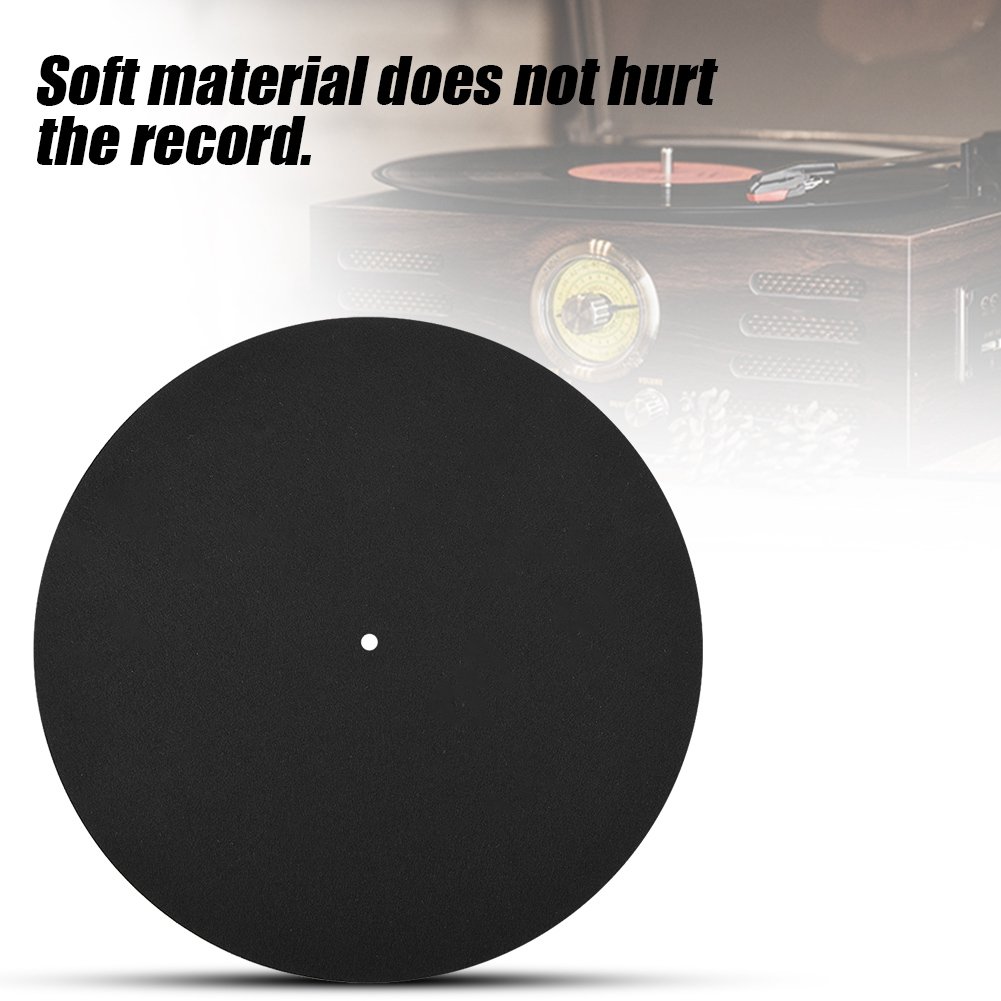 1PCS Ultra-Thin Turntable Slipmat, Anti-Static Flat Record Pad Mat for Keeping The Disc Clean, Made of Soft Material, Black