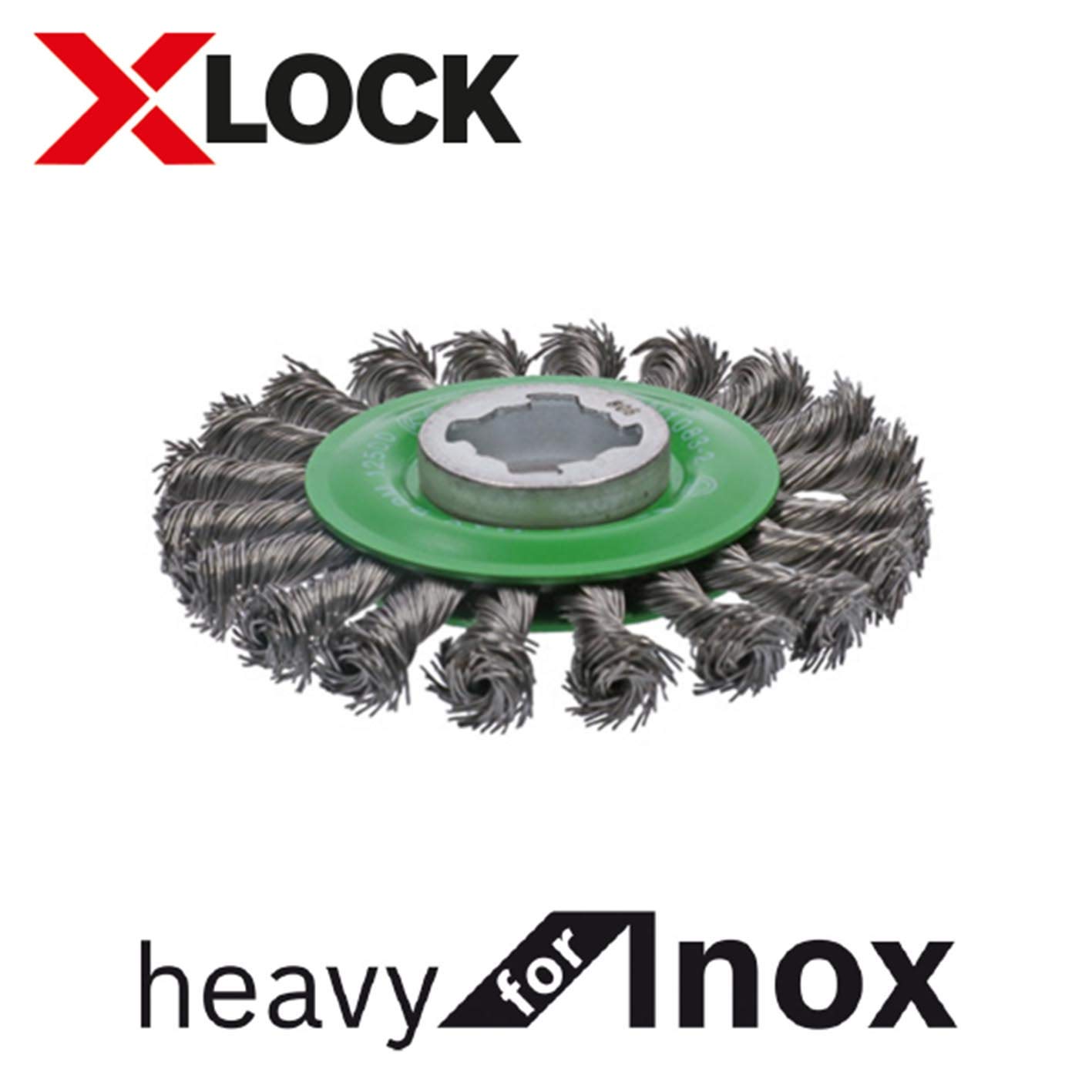 Bosch X-LOCK 2608620733 Wire Brush, 4.5 inches (115 mm) Diameter, Stainless Steel 0.02 inches (0.5 mm) Twist, 1 Piece