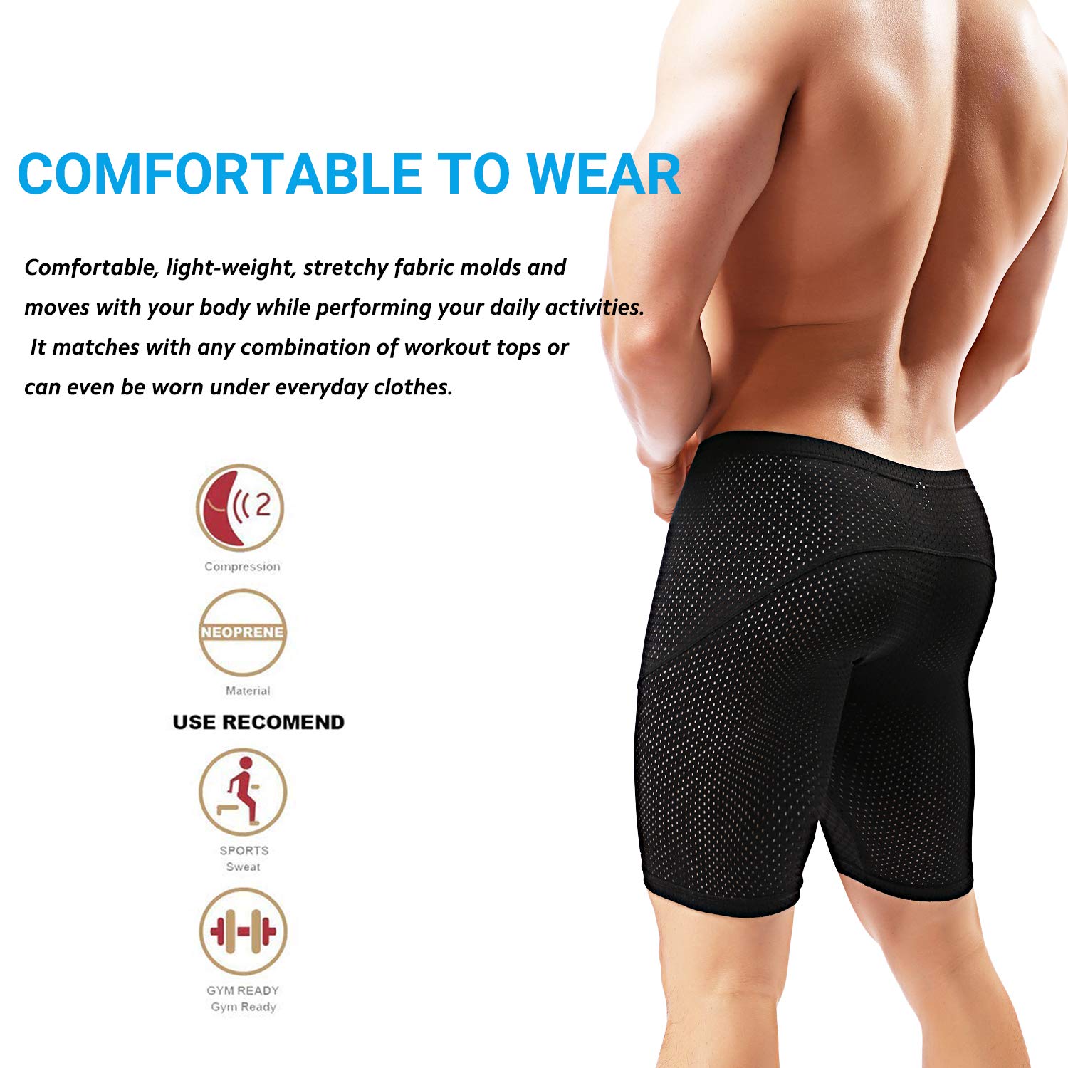 MIZOK Mens Tight Yoga Mesh Training Shorts Bodybuilding Gym Workout Shorts(Black,US S/Tag M)