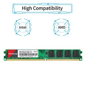 8GB Kit (2GBX4) DDR2 800 Udimm RAM, Kuesuny PC2-6400/PC2-6400U 1.8V CL6 240 Pin Non-ECC Unbuffered Desktop Memory Modules