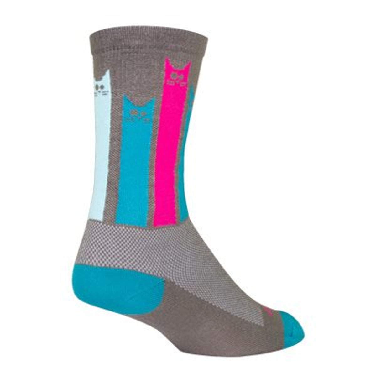 SockGuy Crew 6in Felines Cycling/Running Socks (Felines - L/XL)