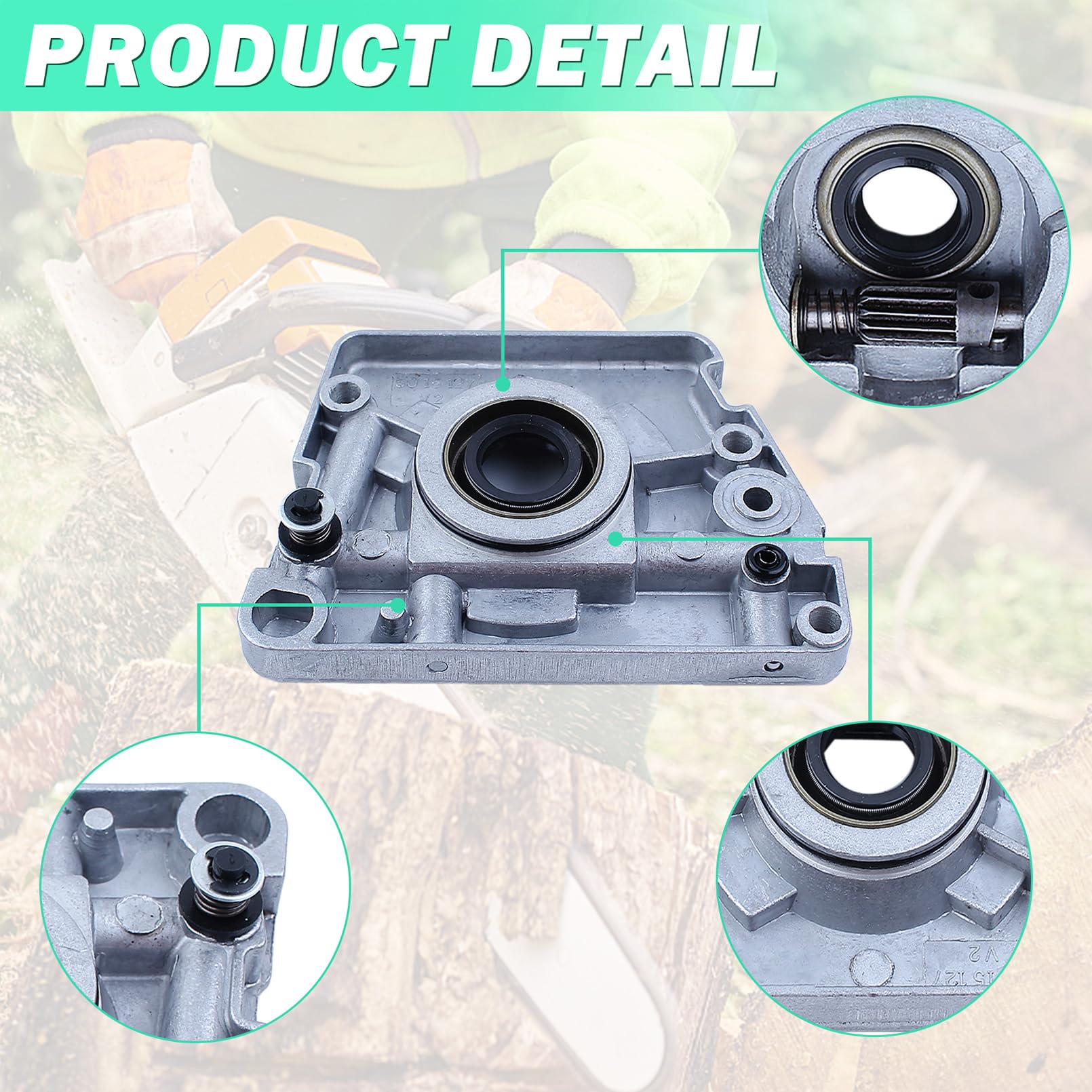 Adefol Oil Pump Oiler Rim Sprocket Worm Gear Kit for HUSQVARNA 61 66 266 XP 268 272 272XP Chainsaw