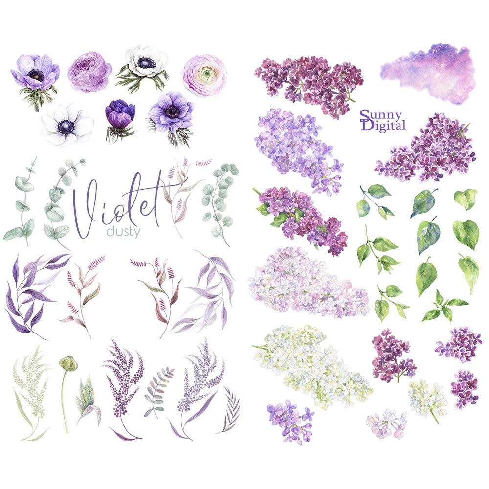 Seasonstorm Purple Flowers Kawaii Aesthetic Happy Planner Diary Journal Stationery Scrapbooking Stickers Travel Art Supplies