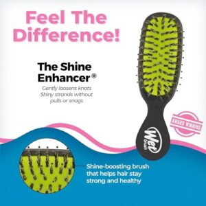 Wet Brush Mini Shine Enhancer Hair Brush, Black - Exclusive Ultra-soft IntelliFlex Bristles - Natural Boar Bristles Leave Hair Shiny And Smooth For All Hair Types - For Women, Men, Wet And Dry Hair