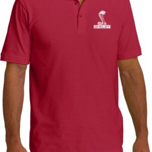 Ford Shelby Cobra Pocket Print Pique Polo, Red XL