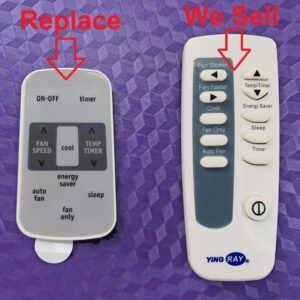 YING RAY Replacement for Frigidaire Window Air Conditioner Remote Control Model FFRE10L3Q10 FFRE10L3Q11 FFRE10L3Q14 FFRE10L3Q15 FFRE10L3S1 FFRE10L3S10 FFRE10L3S11 FFRE12L3Q1 FFRE12L3Q12