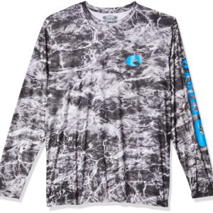 Costa Del Mar Mossy Oak Elements Tech Crew Performance Long Sleeve Shirt, Gray, Large