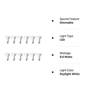 Philips LED Flicker-Free Frosted Dimmable BR30 Light Bulb - EyeComfort Technology - 650 Lumen - Daylight (5000K) - 9W=65W - E26 Base - Basic LED Old Version - Indoor - 12-Pack