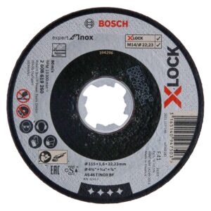 bosch professional 2608619260 straight cutting disc expert (for inox, x-lock, Ø115 mm, bore diameter: 22.23 mm, thickness: 1.6 mm)