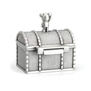 Mogoko Baby Tooth Treasure Chest Box, Silver Tooth Holder and Curl Organizer Set, Cute Teeth Fairy Keepsake Box for Child Kids