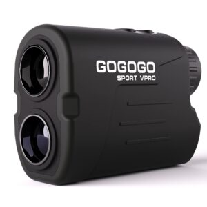 gogogo sport vpro laser golf/hunting rangefinder, 6x magnification clear view 650/1200 yards laser range finder, lightweight, slope, pin-seeker & flag-lock & vibration (650 yard)