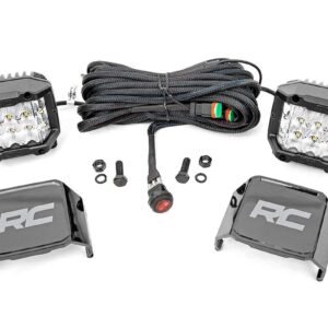 Rough Country 3" Wide Angle OSRAM LED Lights | 13,500 Lumens | Pair - 70904 , Black