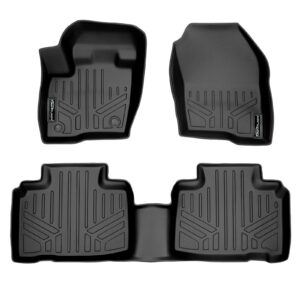 smartliner all weather custom fit floor mats 2 row liner set black compatible with 2015-2022 ford edge