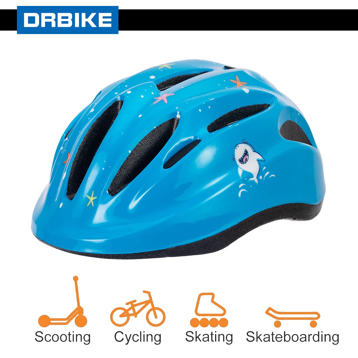 DRBIKE Kids Bike Helmet for Boys and Girls Ages 3-5 Years, Adjustable & Lightweight Toddlers Cycling Helmet, Multi-Sport Roller Skating Scooter, Blue S