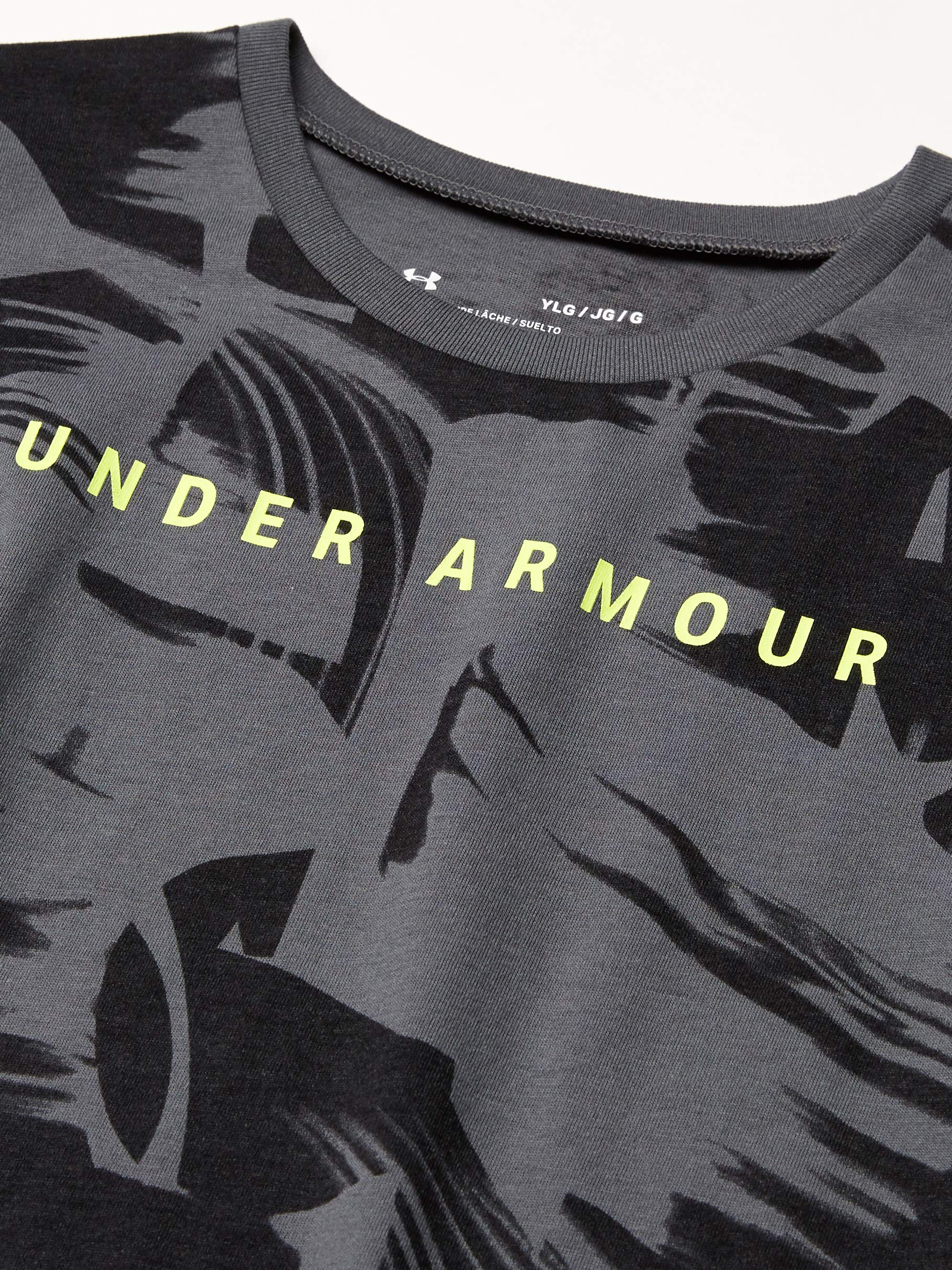 Under Armour Allover Print Graphic T-shirt, Pitch Gray (012)/X-Ray, Youth Large