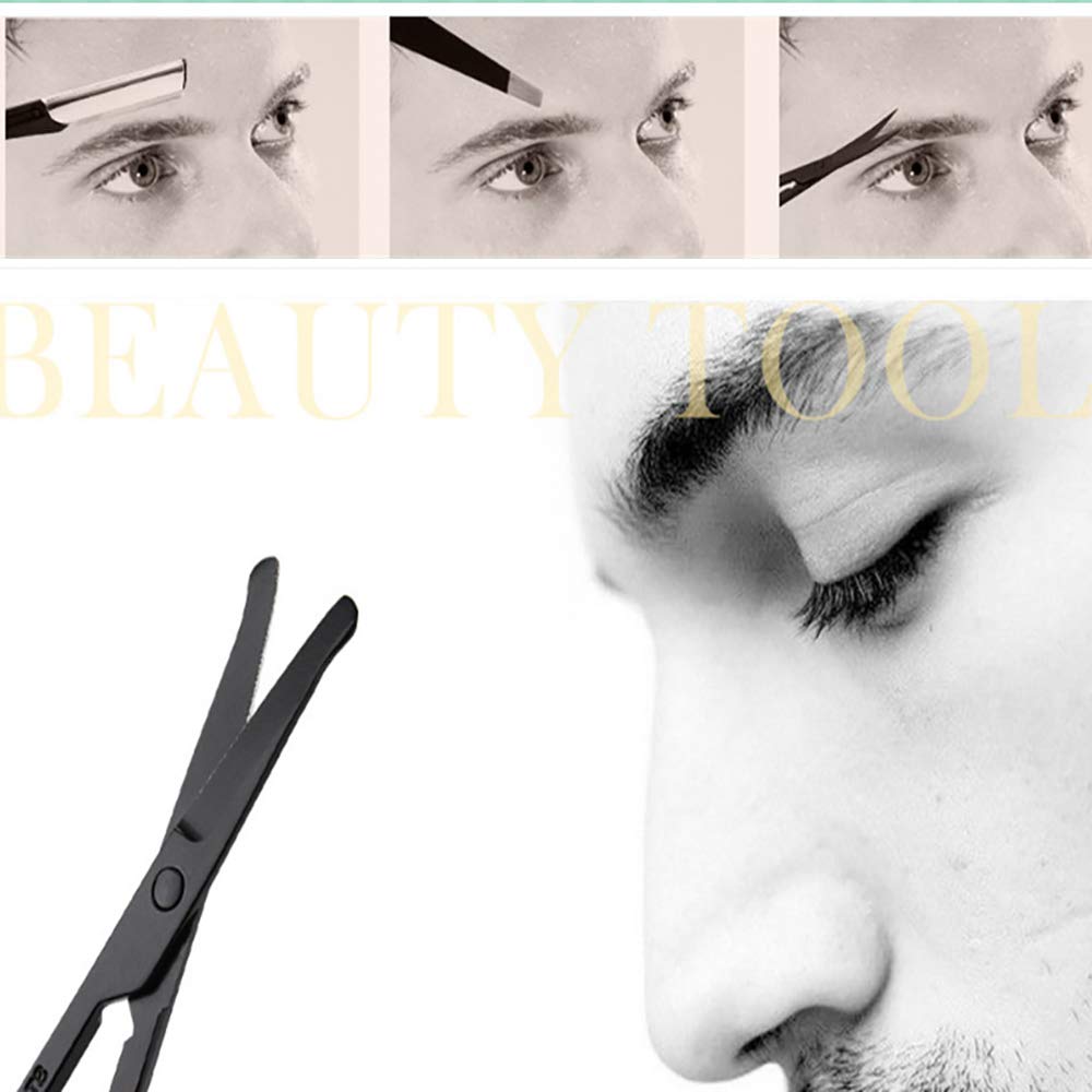 6PCS Eyebrow Tweezer and Scissor Set, Eyebrow Hair Trimmers Set, Nose Hair Removal Scissors, Eyebrow or Face Hair Removal Safety Razors for Man Woman