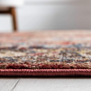 Unique Loom Utopia Collection Area Rug - Larissa (3' 3" x 5' 3" Rectangle, Terracotta/ Blue)