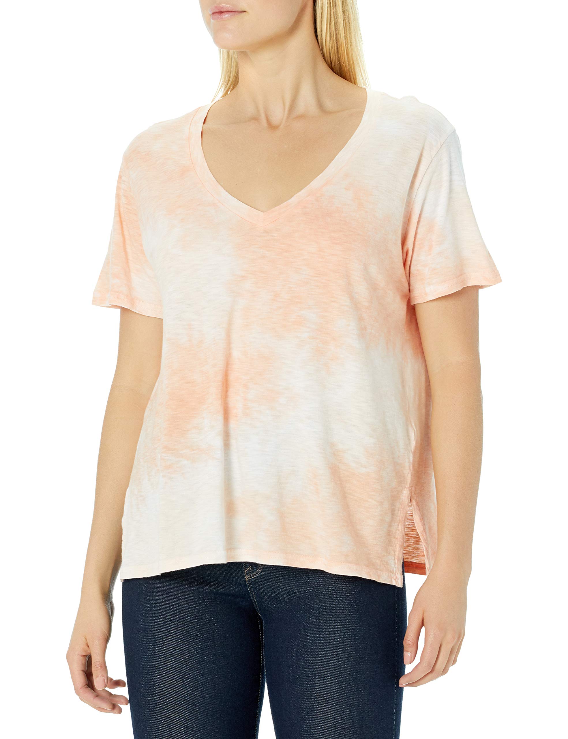 Michael Stars Women's Rosie Tie Dye V-Neck Boyfriend Tee, Camilia, One Size