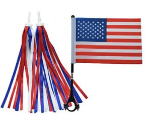 patriotic bike streamers and american flag for bicycle handlebar 4th of july bike decorations, red blue white