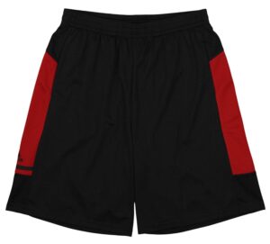 adidas game built player climalite short with pockets, black- power red large