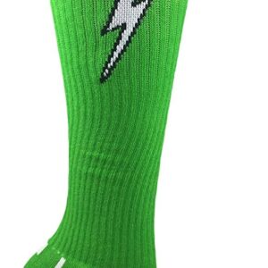 MOXY Socks Youth Lime with White Knee-High Insane Bolt Soccer Socks