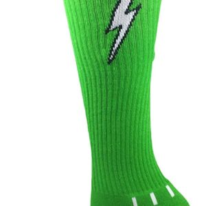 MOXY Socks Youth Lime with White Knee-High Insane Bolt Soccer Socks