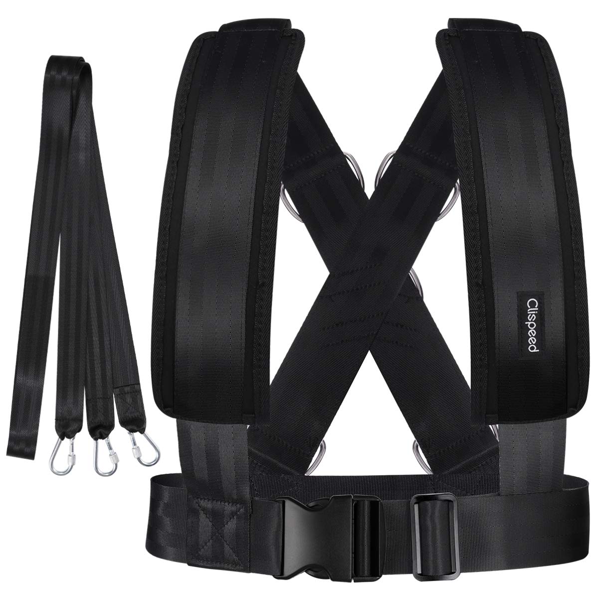 CLISPEED Fitness Sled Harness Workout Harness Exercise Speed Trainer with Pull Strap for Resistance Training