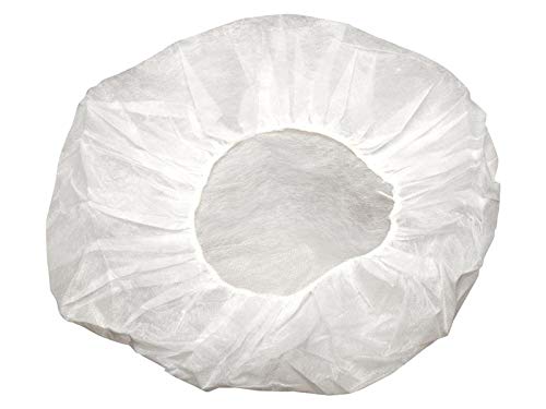 Disposable Caps Hair Nets, Salon Spa Food Service 100 Pack 21" White