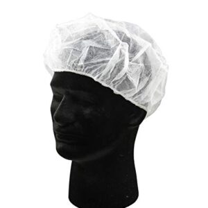 Disposable Caps Hair Nets, Salon Spa Food Service 100 Pack 21" White