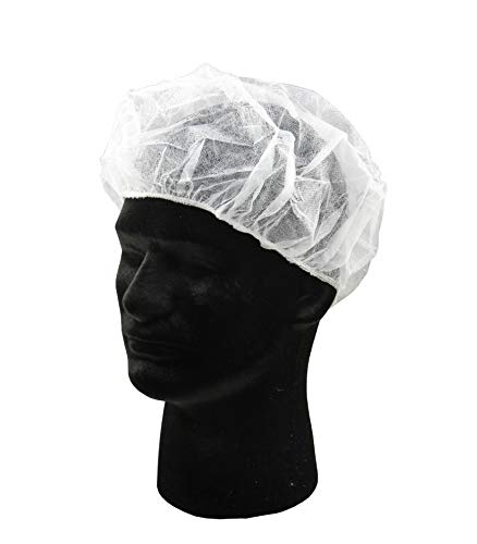 Disposable Caps Hair Nets, Salon Spa Food Service 100 Pack 21" White