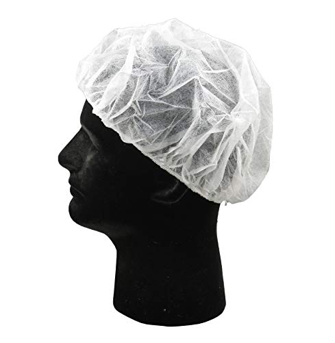 Disposable Caps Hair Nets, Salon Spa Food Service 100 Pack 21" White