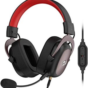 Redragon H510 Zeus Wired Gaming Headset - 7.1 Surround Sound - Memory Foam Ear Pads - 53MM Drivers - Detachable Microphone - Multi-Platforms Headphone - Works with PC, PS4/3 & Xbox One/Series X, NS