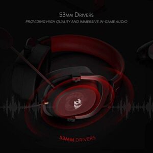 Redragon H510 Zeus Wired Gaming Headset - 7.1 Surround Sound - Memory Foam Ear Pads - 53MM Drivers - Detachable Microphone - Multi-Platforms Headphone - Works with PC, PS4/3 & Xbox One/Series X, NS