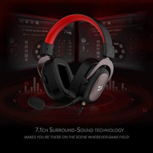 Redragon H510 Zeus Wired Gaming Headset - 7.1 Surround Sound - Memory Foam Ear Pads - 53MM Drivers - Detachable Microphone - Multi-Platforms Headphone - Works with PC, PS4/3 & Xbox One/Series X, NS