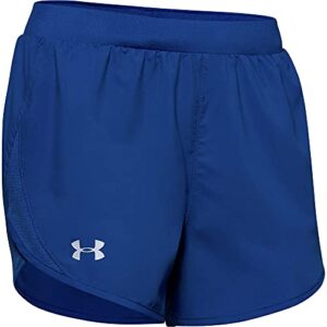 under armour women's fly by 2.0 running shorts , royal (400)/royal , x-small