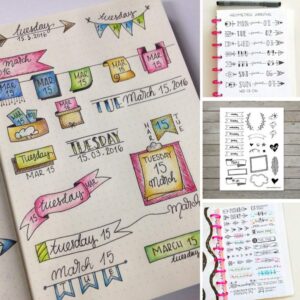 Journal Stencil Set for Dotted Journals, Journalling Supplies/Accessories Kit Includes Daily/Weekly/Monthly Calendars, Icon, Chart, Numbers,Shape